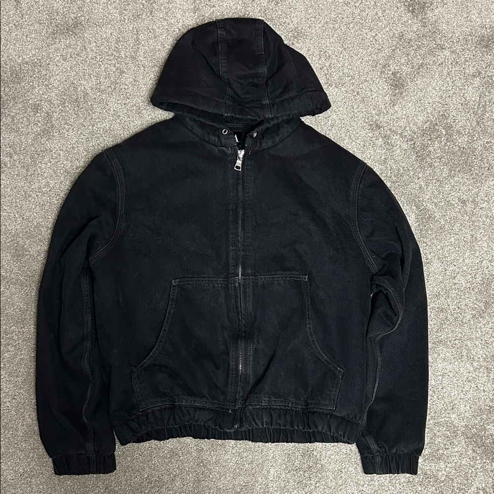 Zara Black Fur Lined Work Jacket